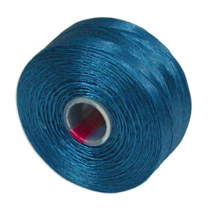 S-Lon (Superlon) Nylon Beading Thread - Size D - TEX45 - 78 Yards - CAPRI BLUE