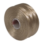 S-Lon (Superlon) Nylon Beading Thread - Size D - TEX45 - 78 Yards - LIGHT BROWN (Discontinued)