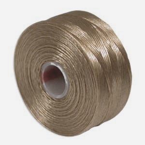 S-Lon (Superlon) Nylon Beading Thread - Size D - TEX45 - 78 Yards - LIGHT BROWN