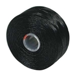 S-Lon (Superlon) Nylon Beading Thread - Size D - TEX45 - 78 Yards - BLACK