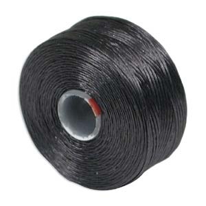S-Lon (Superlon) Nylon Beading Thread - Size D - TEX45 - 78 Yards - CHARCOAL GREY