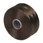 S-Lon (Superlon) Nylon Beading Thread - Size D - TEX45 - 78 Yards - BROWN