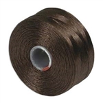 S-Lon (Superlon) Nylon Beading Thread - Size D - TEX45 - 78 Yards - BROWN (Discontinued)