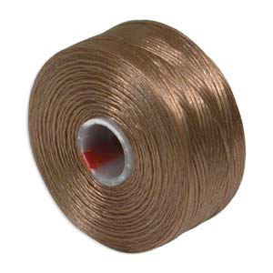 S-Lon (Superlon) Nylon Beading Thread - Size D - TEX45 - 78 Yards - LIGHT COPPER