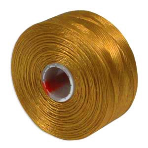 S-Lon (Superlon) Nylon Beading Thread - Size D - TEX45 - 78 Yards - GOLD