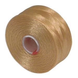 S-Lon (Superlon) Nylon Beading Thread - Size D - TEX45 - 78 Yards - TAN