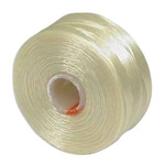 S-Lon (Superlon) Nylon Beading Thread - Size D - TEX45 - 78 Yards - CREAM