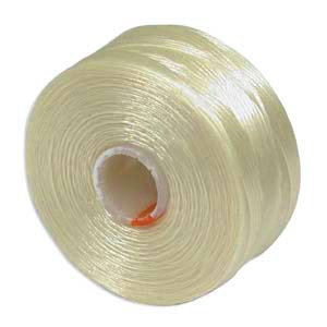 S-Lon (Superlon) Nylon Beading Thread - Size D - TEX45 - 78 Yards - CREAM (Discontinued)