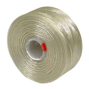 S-Lon (Superlon) Nylon Beading Thread - Size D - TEX45 - 78 Yards - DARK CREAM