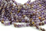 8mm Natural Super Seven/Melody Stone/Cacoxenite Round Beads
