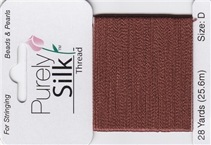 Purely Silk Beading Thread - Size D - Brown