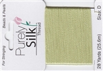Purely Silk Beading Thread - Size D - Light Green