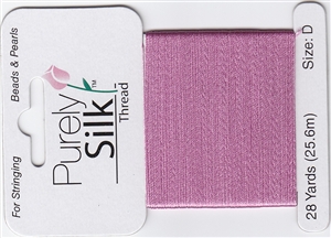 Purely Silk Beading Thread - Size D - Strawberry Pink