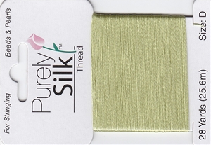 Purely Silk Beading Thread - Size E - Light Green