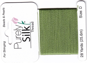 Purely Silk Beading Thread - Size F - Bright Green