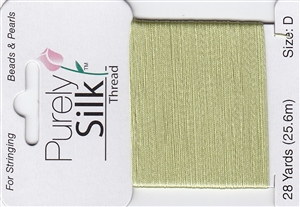 Purely Silk Beading Thread - Size F - Light Green