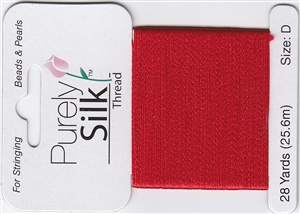 Purely Silk Beading Thread - Size F - Red