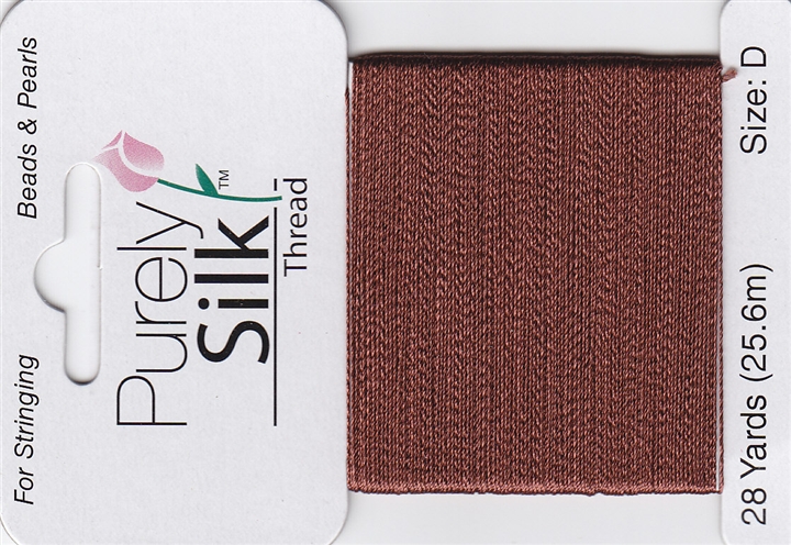 Purely Silk Beading Thread - Size FFF - Brown