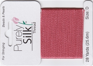 Purely Silk Beading Thread - Size FFF - Coral