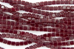 CzechMates 6mm Tiles Czech Glass Beads - Ruby Red Transparent T3