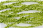 CzechMates 6mm Tiles Czech Glass Beads - Green Olivine Transparent T14