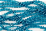 CzechMates 6mm Tiles Czech Glass Beads - Teal Transparent T17