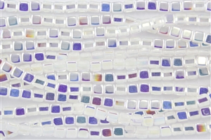 CzechMates 6mm Tiles Czech Glass Beads - Crystal AB T32