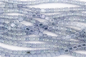 CzechMates 6mm Tiles Czech Glass Beads - Luster Transparent Blue T34