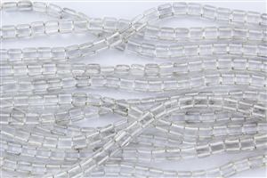 CzechMates 6mm Tiles Czech Glass Beads - Silver Lined Crystal T36