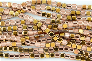CzechMates 6mm Tiles Czech Glass Beads - Apollo Gold T37