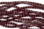 CzechMates 6mm Tiles Czech Glass Beads - Opaque Dark Red T40
