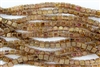 CzechMates 6mm Tiles Czech Glass Beads - Rose Gold Topaz Luster T51