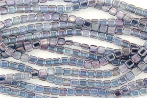 CzechMates 6mm Tiles Czech Glass Beads - Transparent Amethyst Luster T52