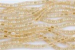 CzechMates 6mm Tiles Czech Glass Beads - Transparent Champagne Luster T53