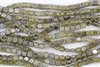 CzechMates 6mm Tiles Czech Glass Beads - Transparent Green Luster Picasso T56