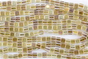 CzechMates 6mm Tiles Czech Glass Beads - Crystal Twilight T58
