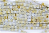 CzechMates 6mm Tiles Czech Glass Beads - Silk Blue Taupe T74