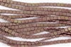CzechMates 6mm Tiles Czech Glass Beads - Ashen Grey Copper Picasso T121