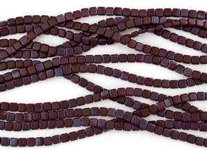 CzechMates 6mm Tiles Czech Glass Beads - Siam Matte Vega T142