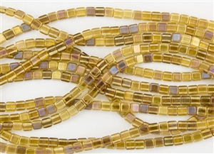 CzechMates 6mm Tiles Czech Glass Beads - Topaz Twilight T144