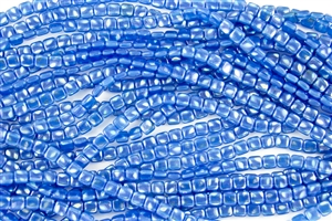 CzechMates 6mm Tiles Czech Glass Beads - Capri Blue Peacock T181