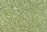 #0 Bugle 2mm Japanese Toho Glass Beads - Pale Lime Green Silver Lined #24L