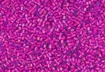 #0 Bugle 2mm Japanese Toho Glass Beads - Dark Pink Lined Aqua #980