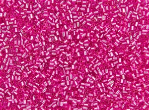 #0 Bugle 2mm Japanese Toho Glass Beads - Hot Pink Silver Lined #2216