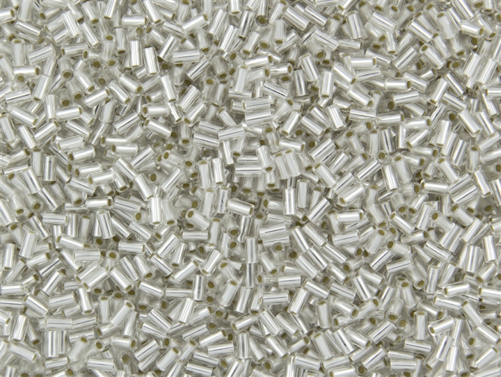 TOHO 3mm Bugle Beads Silver-Lined Teal 2.5-Inch Tube
