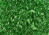 #1 Bugle 3mm Japanese Toho Glass Beads - Kelly Green Silver Lined #27