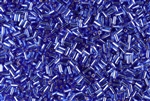 #1 Bugle 3mm Japanese Toho Glass Beads - Sapphire Silver Lined #35