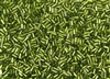 #1 Bugle 3mm Japanese Toho Glass Beads - Peridot Green Silver Lined #37A