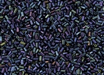 #1 Bugle 3mm Japanese Toho Glass Beads - Navy Blue Iris Metallic #82