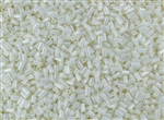 #1 Bugle 3mm Japanese Toho Glass Beads - Light Cream Opaque Luster #122